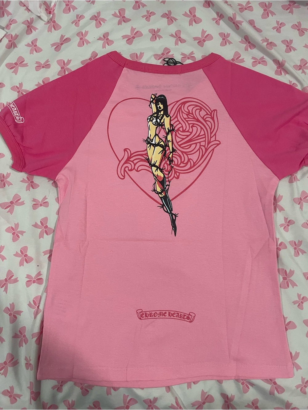 Chrome Hearts Pink Raglan 'Deadly Doll' - Picture 2 of 3